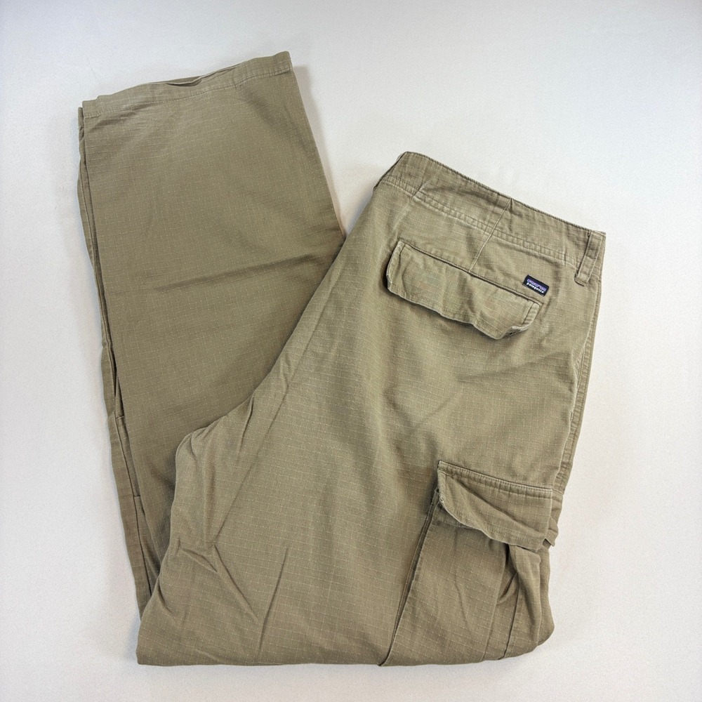 Patagonia Cargo Pants Mens 36 Khaki Organic Cotton Ripstop Outdoor Workwear